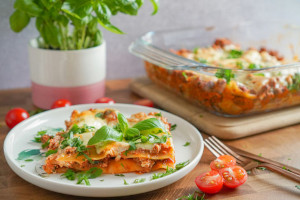 Lasagne on a plate