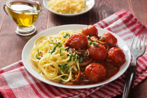 Pasta på ett fat